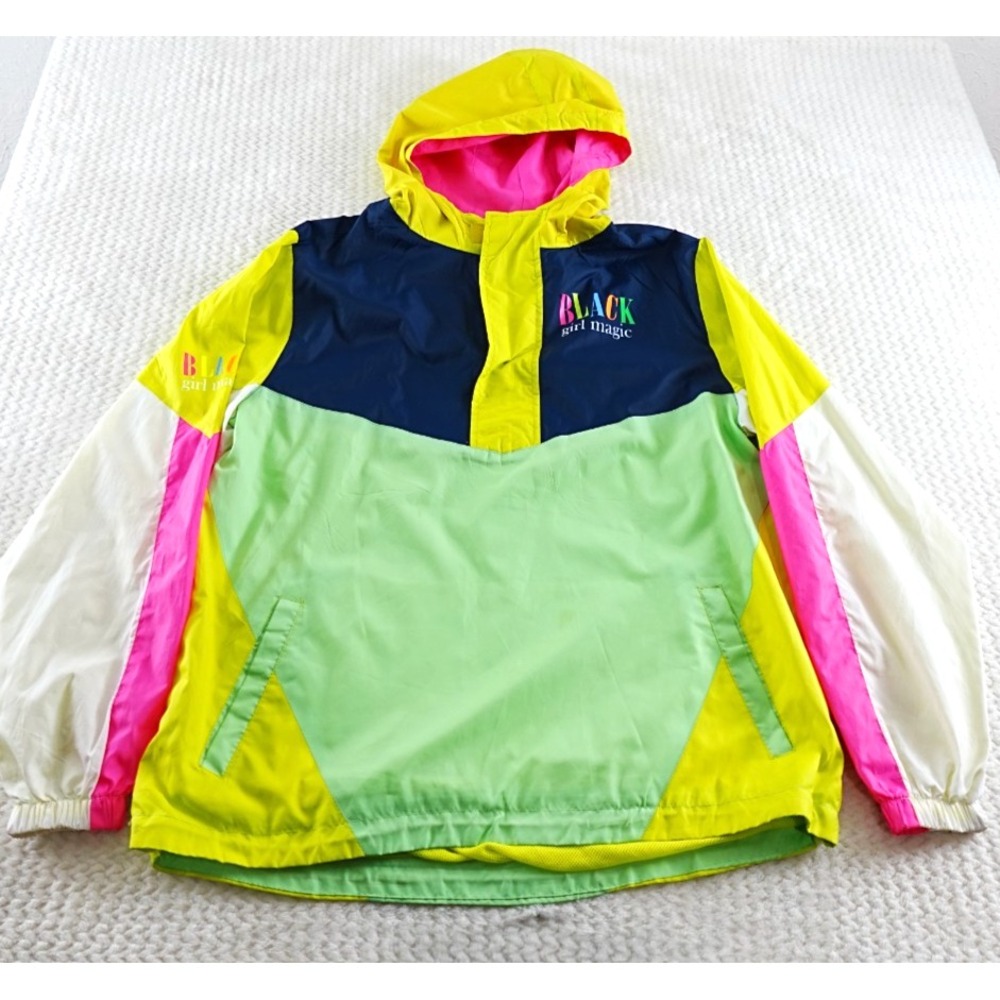 Bleecker & Mercer  Windbreaker Jacket  size M girl magic multicolor